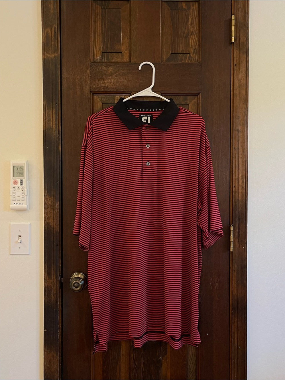 FootJoy ProDry Lisle Golf Polo Men’s XL Red Black Striped